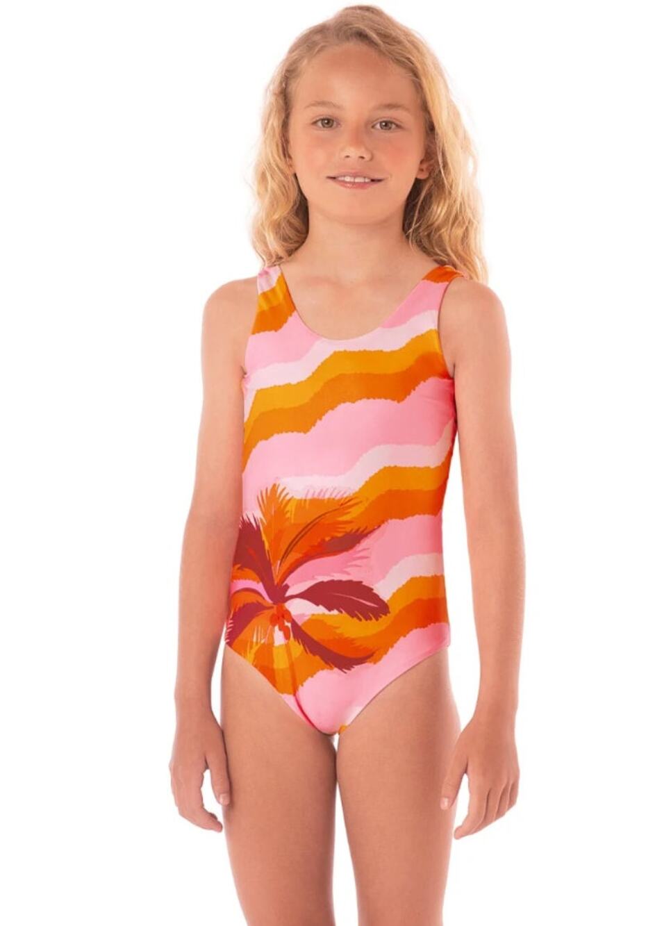 MAAJI Waves Infinity One Piece Swimsuit Girls 14 Pink Paradiso Reversible NWT